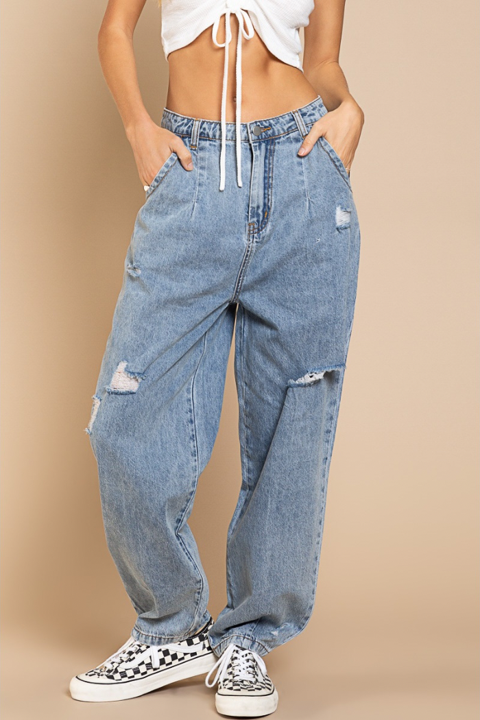 Sequin Detail Relaxed Denim Jeans