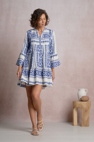 Elan Grecian Tiered Mini Dress CPE5570
