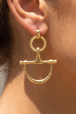 Equestrian Horsebit Stirrup Drop Earrings ER10471 Anarchy Street