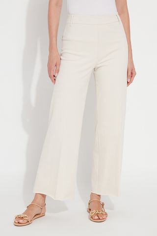 Erin Wide Leg Denim 10-3209-M9-OAT Person wearing white pants on a plain background