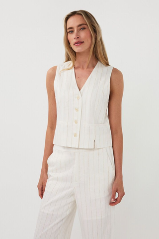 EsQualo Linen Striped Vest HS2617202