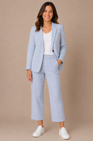 EsQualo Seersucker Stripe Blazer HS2317204