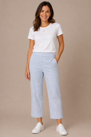 EsQualo Seersucker Stripe Trousers HS2317205
