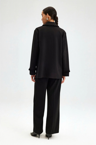 Crepe Shirt with Tassel Detail