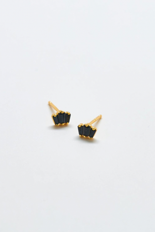Trio Baquette Gold Studs