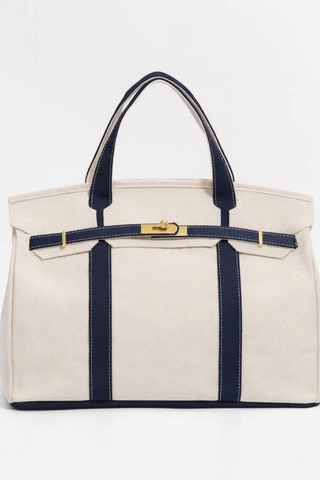Familywear Handmade Premium Cotton Canvas Boatkin Boat Bag - Navy
