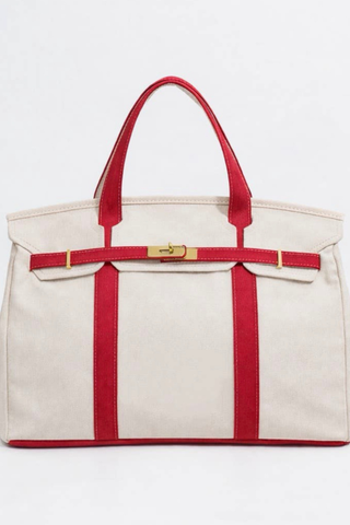Familywear Handmade Premium Cotton Canvas Boatkin Boat Bag - Red