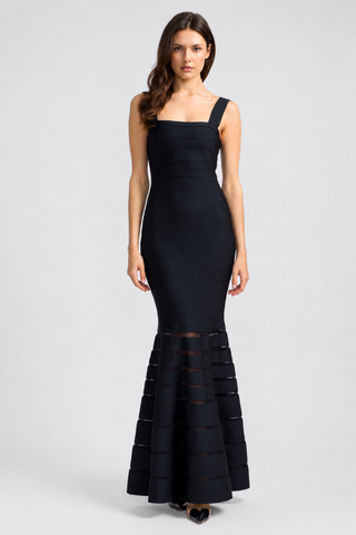 Fishtail Bandage Dress oo la la M10514D-BLACK