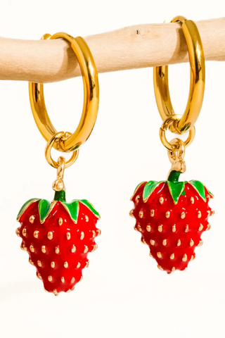 Flânerie by MAIQ Berry Gold Non-Tarnish Strawberry Earring