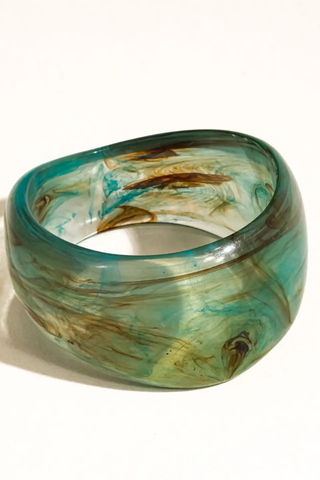 Flânerie by MAIQ Caelia Modern Bold Statement Resin Bangle - Blue