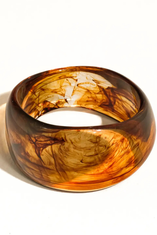Flânerie by MAIQ Caelia Modern Bold Statement Resin Bangle - Brown