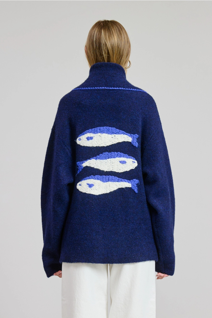 Flat White Sardine Sweater Cardigan