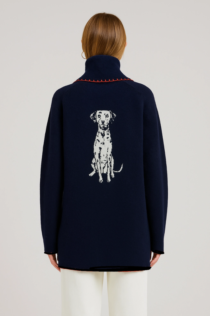 Flat White Signature Dalmatian Cardigan