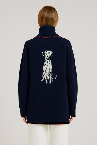 Flat White Signature Dalmatian Cardigan