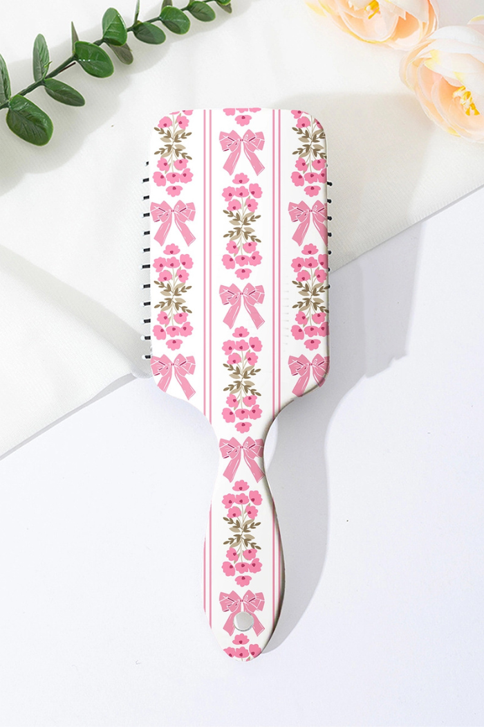 Floral Bow Print Long Handle Air Cushion Brush