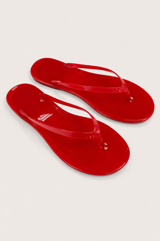Glossy Jelly Thong Sandals - Red CCOCCI  KATE-1-RED