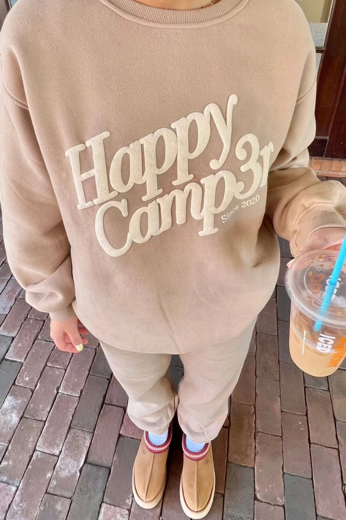 Happy Camp3r Puff Series Crewneck - Sand