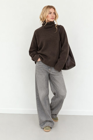 High Neck Pullover - Chocolate Henriette Steffensen 1360-844