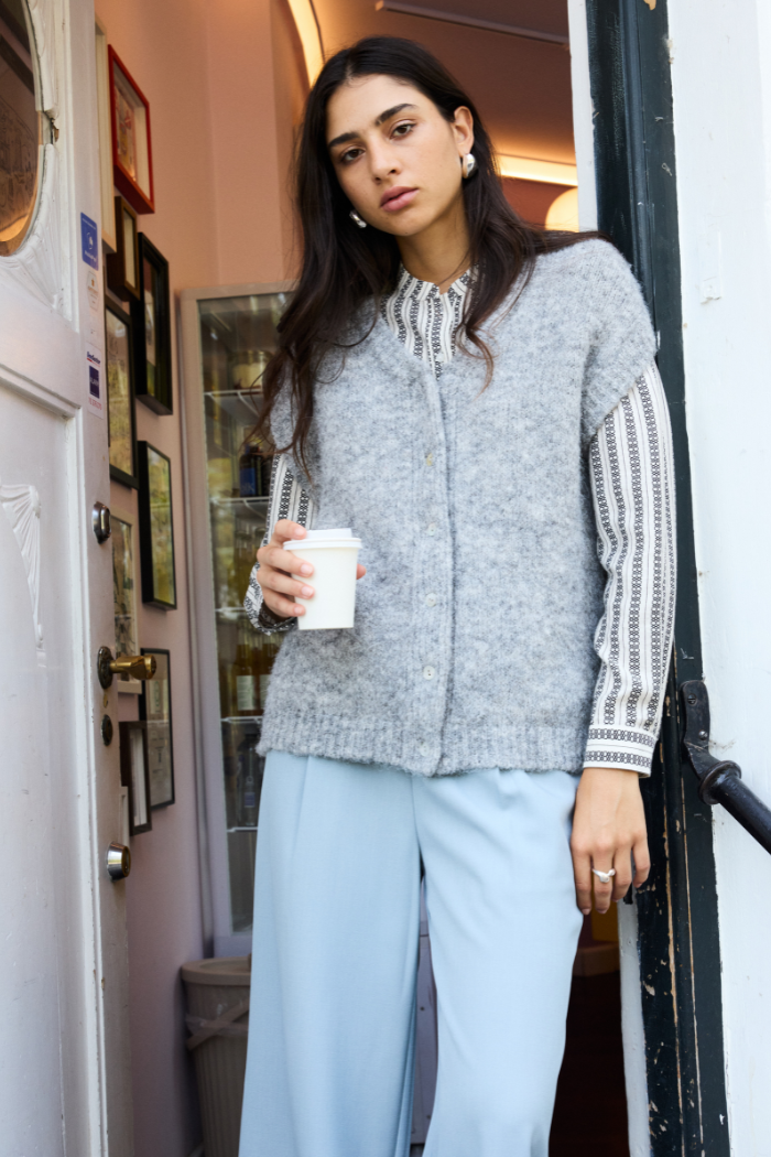 ICHI IHBelablue Button Front Sweater Vest 20124197