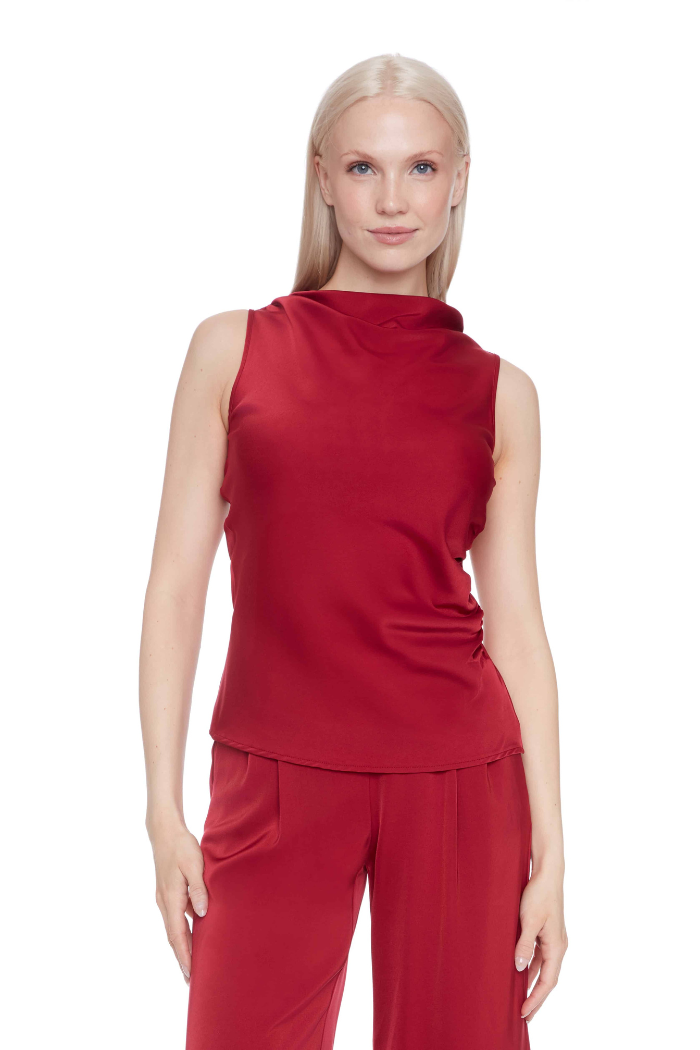 ILTM Veronica Belize Satin Sleeveless Top - Lava 258010