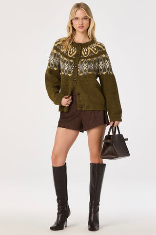 Irene Fair Isle Oversized Cardigan ASTR ACT19621