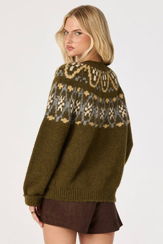 Irene Fair Isle Oversized Cardigan ASTR ACT19621