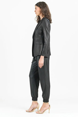 Liquid Leather Signature Pocket Blazer - Black JK124