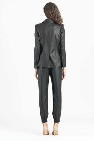 Liquid Leather Signature Pocket Blazer - Black JK124