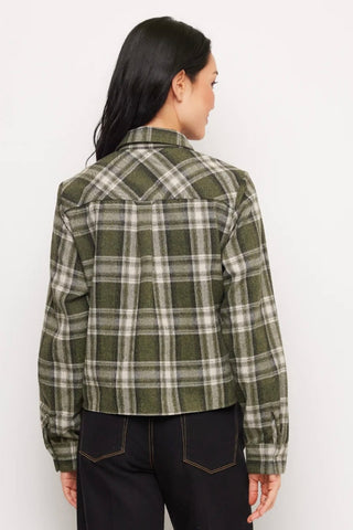 Long Sleeve Plaid Tie-Front Shirt Karen Kane 3L60702