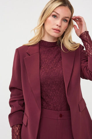 3/4 Sleeve Blazer - Merlot EsQualo F2610501