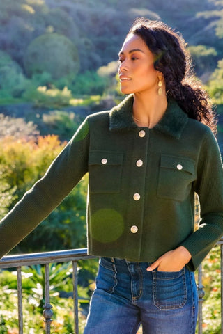 Karen Kane Collared Sweater Jacket 3L89363