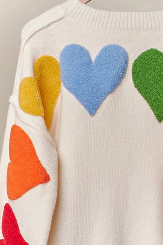 Love Lettering Heart Patchwork V Neck Cardigan MT40674 Mello.