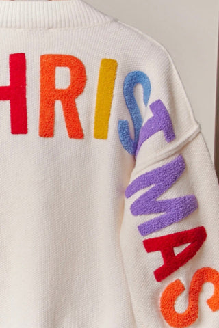 Oversize Christmas Sweater with Lettering Mello. MT40403