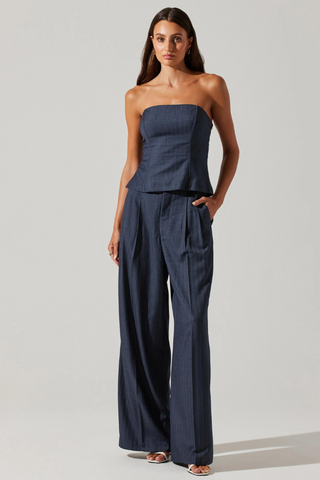 ASTR Kalani Pinstripe Tube Top