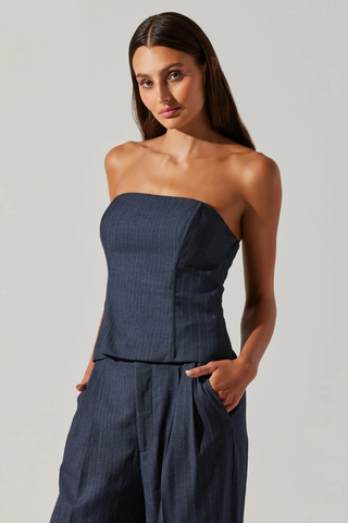 ASTR Kalani Pinstripe Tube Top