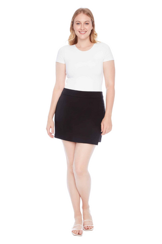 I Love Tyler Madison ILTM Shira Solid Amalfi Assymetric Skort - Black