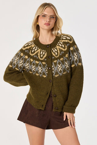 Irene Fair Isle Oversized Cardigan ASTR ACT19621
