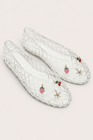 Jelly Charm Woven Ballet Flats CCCOCCI SUHANA-01-CLEAR