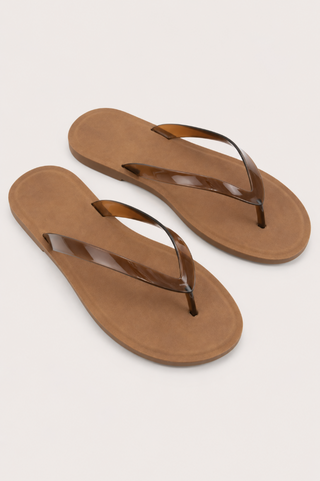 Jelly Strap Flip Flop Sandals - Brown Anarchy Street JOVRIC-01_1-BROWN