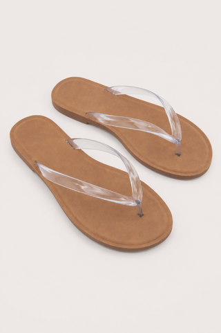 Jelly Strap Flip Flop Sandals - Clear Anarchy Street JOVRIC-01_1-CLEAR