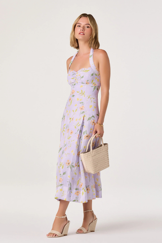 Jesenia Halter Floral Midi Dress ASTR ACDR103372
