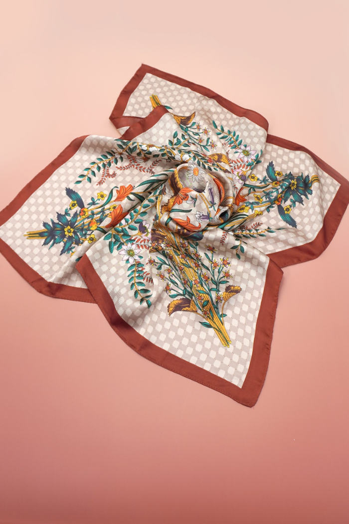 Josslyn Large Floral Print Bandana Scarf