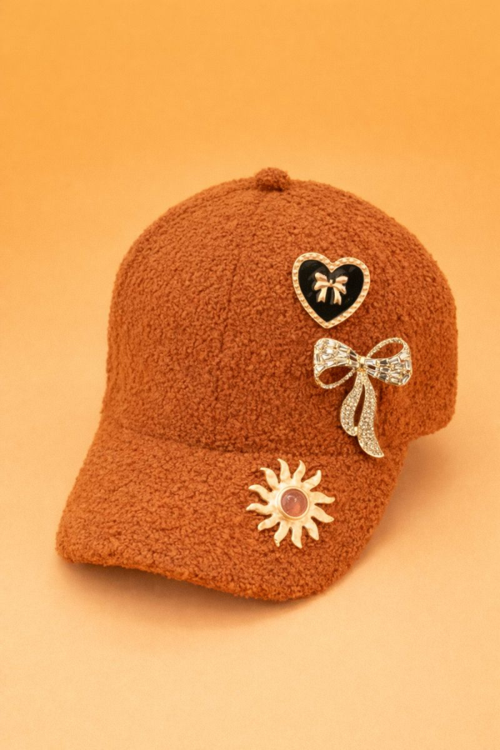 Josslyn Classic Sherpa Baseball Hat Cap - Brown