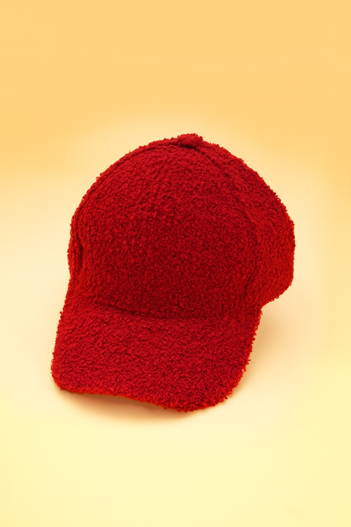 Josslyn Classic Sherpa Baseball Hat Cap - Burgundy