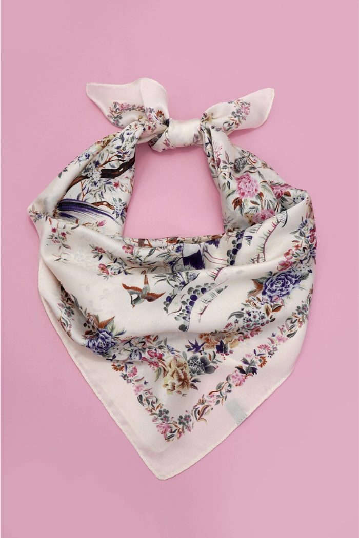 Josslyn Large Floral Garden Print Bandana Scarf