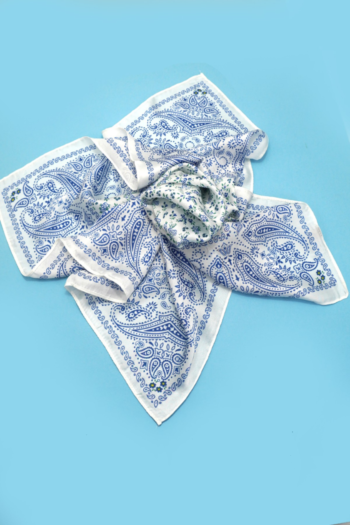 Josslyn Large Floral Toile Print Bandana Scarf