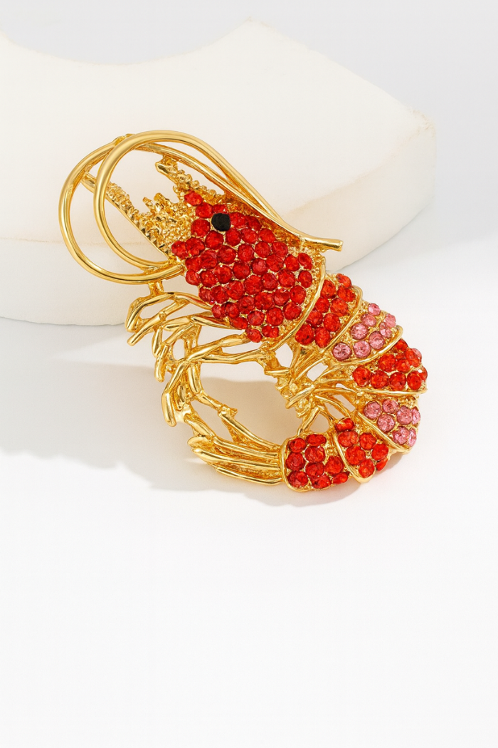 Josslyn Vintage Brooches Pins - Shrimp