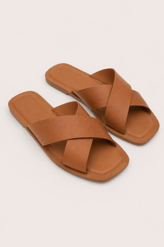 Leather Cross Strap Slide Sandals Anarchy Street BETTA-1_2