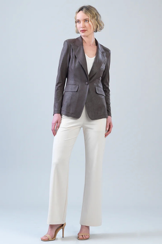 Liquid Leather Signature Pocket Blazer - Brown Clara Sunwoo JK124