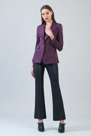 Liquid Leather Signature Pocket Blazer - Plum Clara Sunwoo JK124